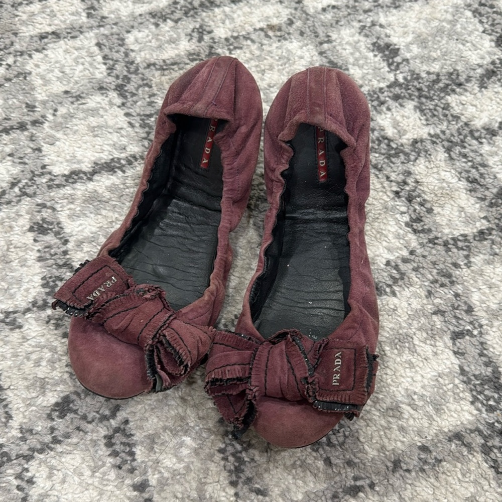 Prada Purple Bow Flats